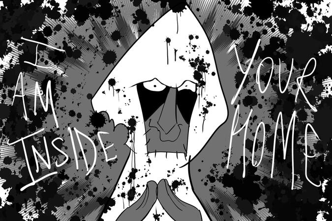 Another early Clip Studio drawing, of The Intruder from Mandela Catalogue