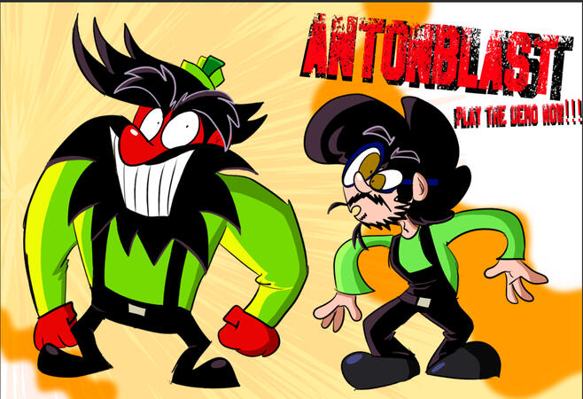 Fanart for the demo/game "AntonBlast", available now!