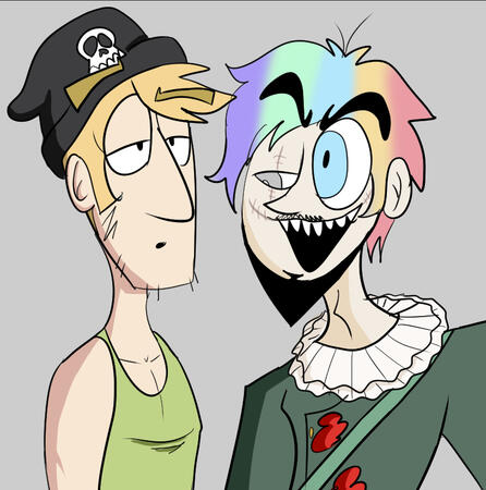 A small doodle of Paul Kister (left) and Kurt Otto (right)