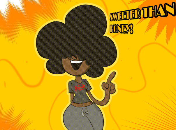 A drawing of Honey, one of my ocs, a shorstack 80's loving gal