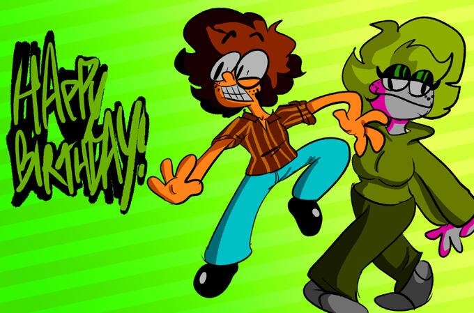 A awesome birthday drawing for @46ok_92 on Twitter